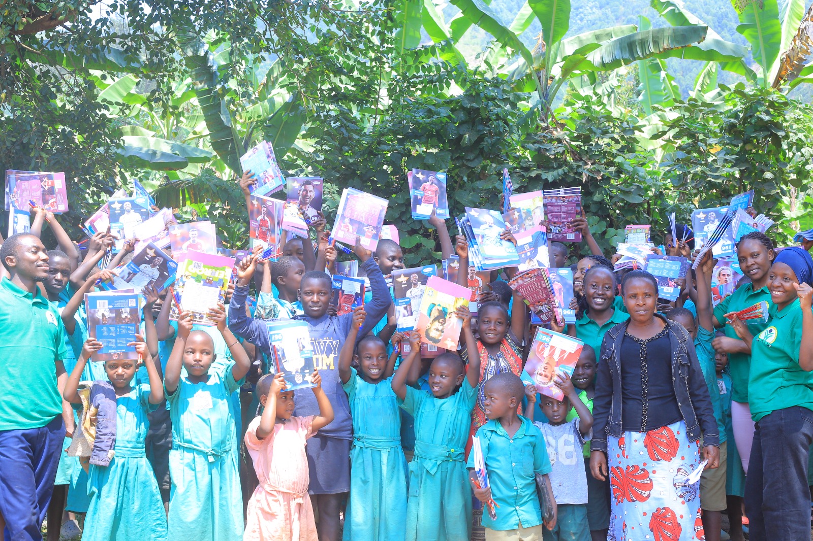 CAFU staff and children in the community